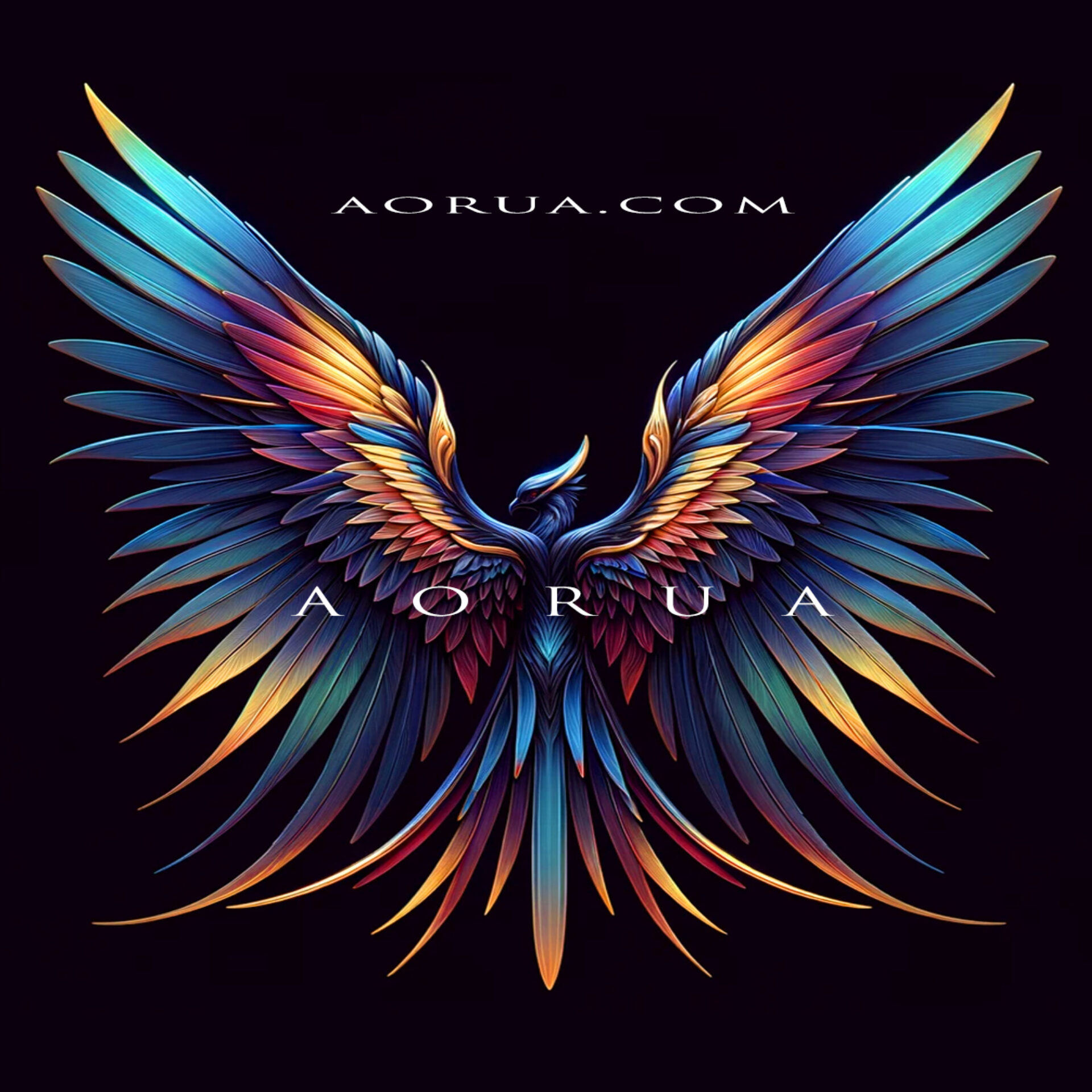 AORUA logo – a radiant phoenix rising from the depths, symbolizing rebirth and inner strength