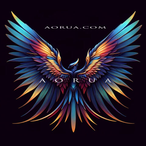 AORUA logo – a radiant phoenix rising from the depths, symbolizing rebirth and inner strength