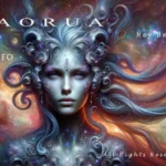 AORUA cosmic female figure with flowing hair representing intelligence, beauty, and harmonic signal