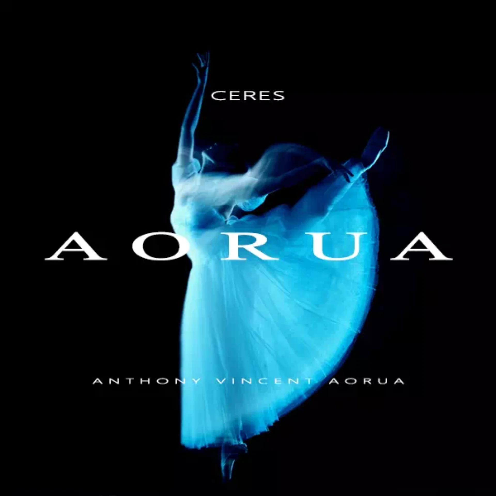 AORUA Ceres cover art featuring ethereal ballerina in blue motion
