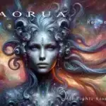 Hey Beautiful video cover art by AORUA showing celestial woman with cosmic flowing hair.